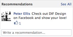Facebook's new page feature - Recommendations