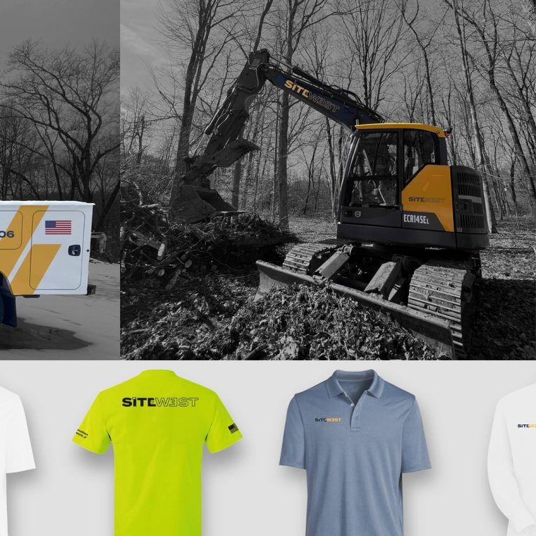 equipment wrap and apparel featuring site west logo by dif design