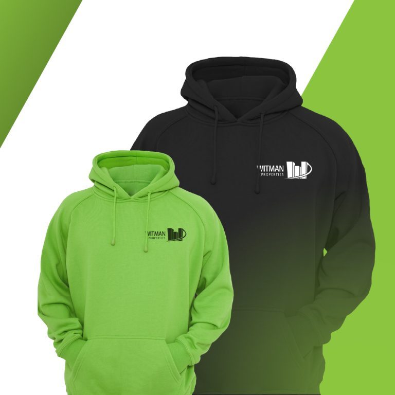 witman properties hoodies featuring logo and brand by dif design