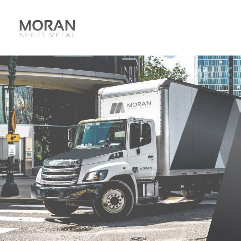 moran sheet metal logo design by dif design and the truck wrap