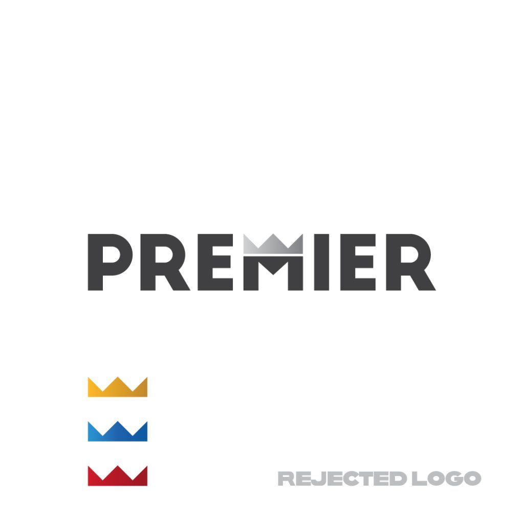 rejected premier auto group logo design by dif design