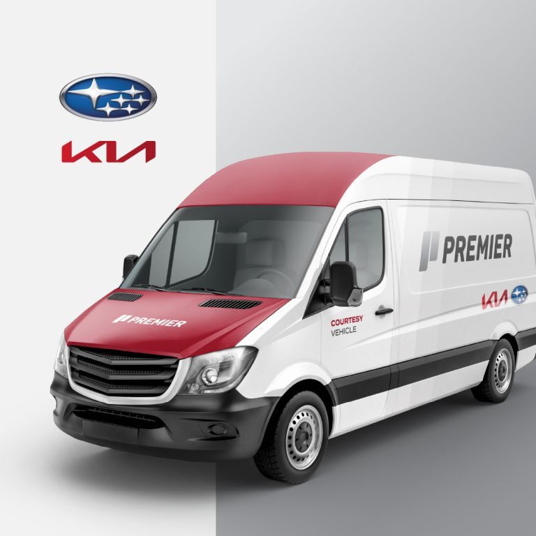 service van featuring premier auto group logo design by dif design