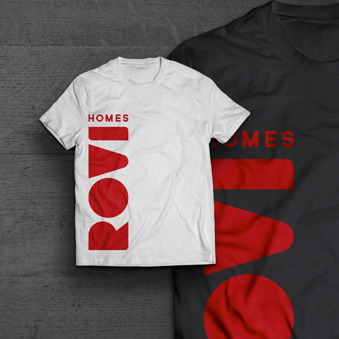 DIF Design Project - ROVI Homes logo and apparel tshirts